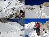 
It took another 25 minutes to climb the steep and rocky trail from the base of the East Col to the East Col (6135m), using a fixed rope for extra safety.
